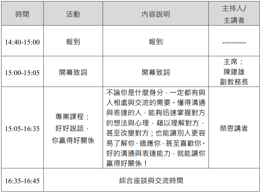 活動議程
