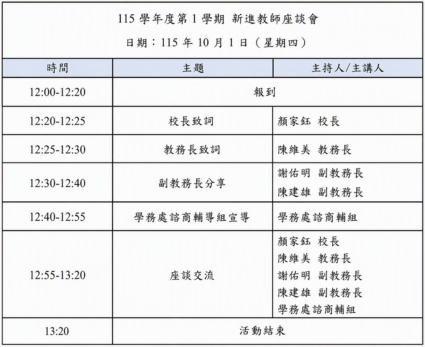 115-1新進教師座談會議程